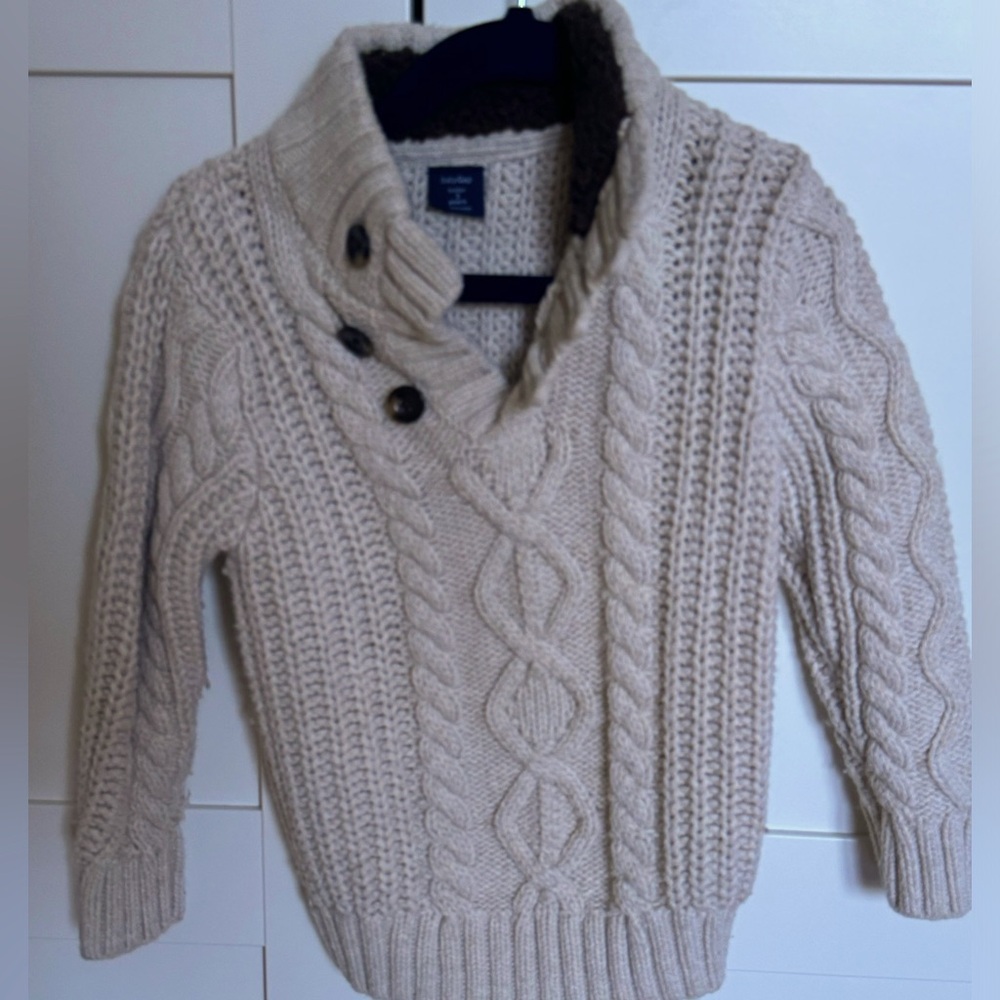 5/$15 Closet Sale!  Boys Gap cream/brown sweater, 3T